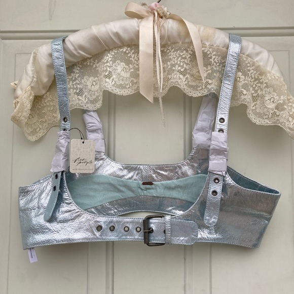 Free People Rebel Leather Harness, Color Stardust, M $98.00 NWT - Picture 2 of 11